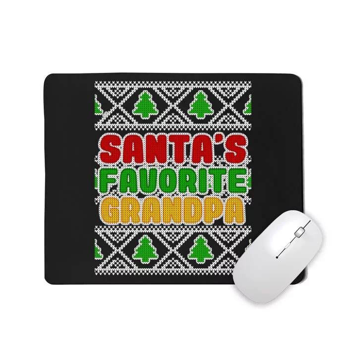 Santa's Favorite Grandpa Ugly Sweater Mousepad