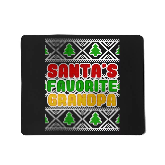 Santa's Favorite Grandpa Ugly Sweater Mousepad