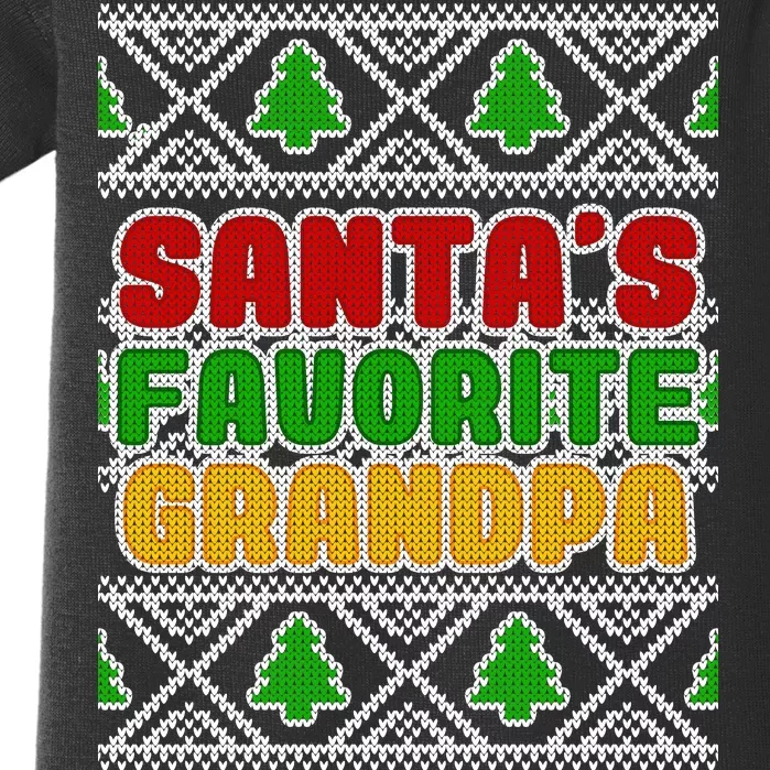 Santa's Favorite Grandpa Ugly Sweater Baby Bodysuit