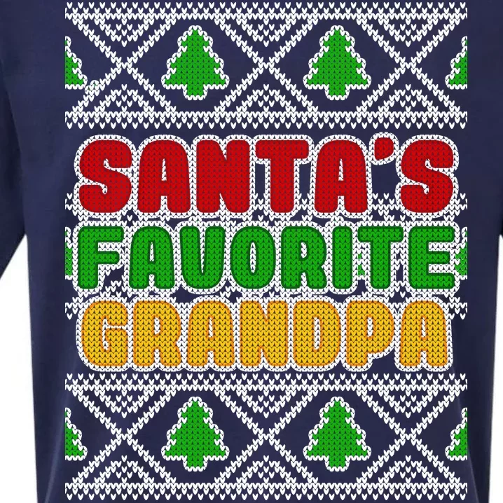 Santa's Favorite Grandpa Ugly Sweater Sueded Cloud Jersey T-Shirt