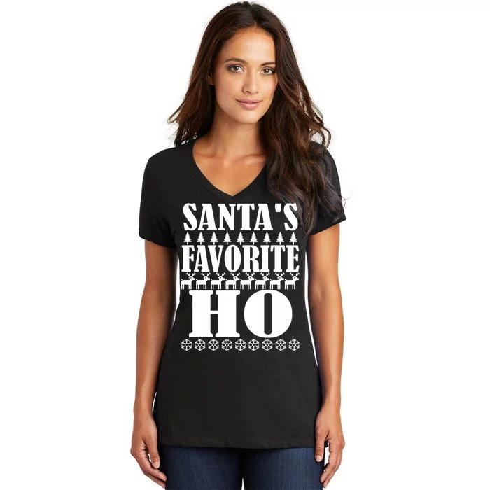 Santa's Favorite Ho Women's V-Neck T-Shirt