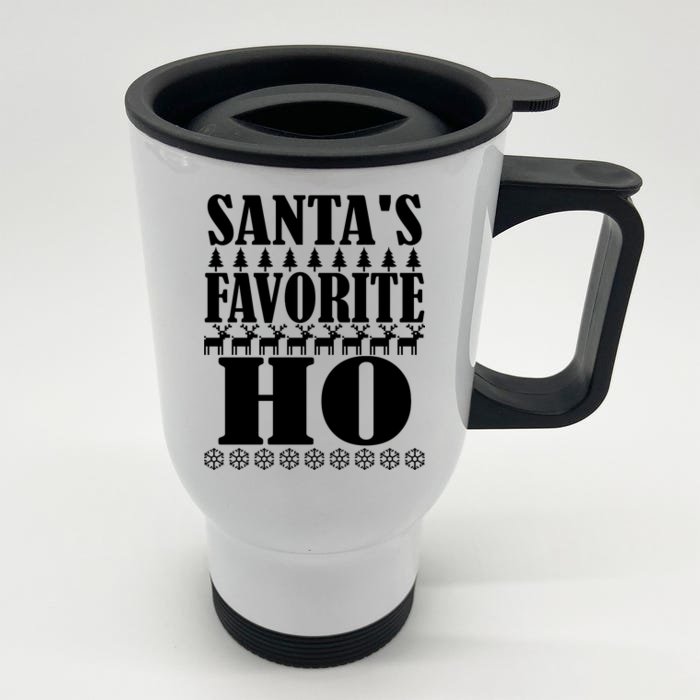 Santa's Favorite Ho Front & Back Stainless Steel Travel Mug