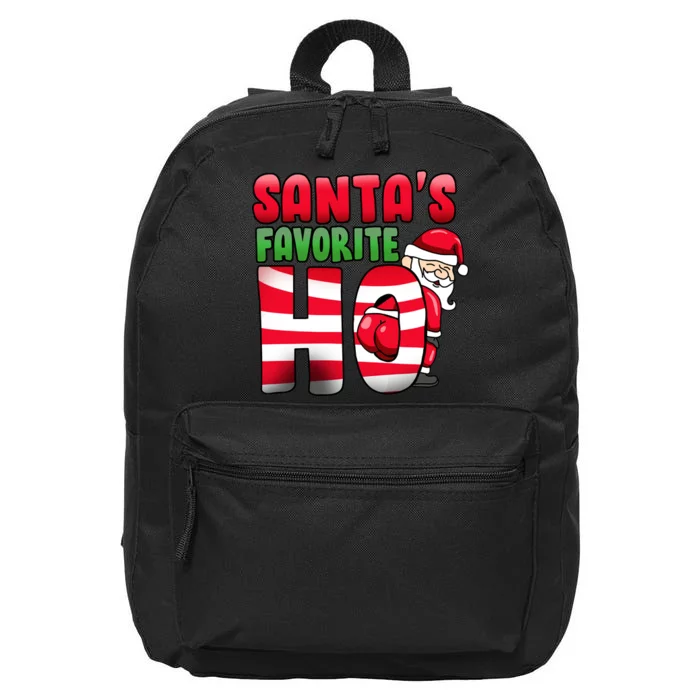 Santa's Favorite Ho Funny X-Mas 16 in Basic Backpack