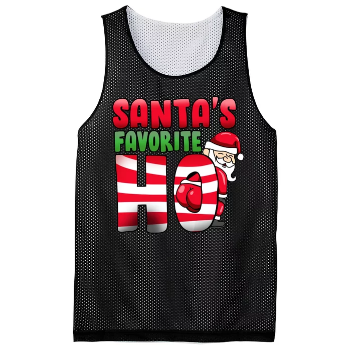 Santa's Favorite Ho Funny X-Mas Mesh Reversible Basketball Jersey Tank