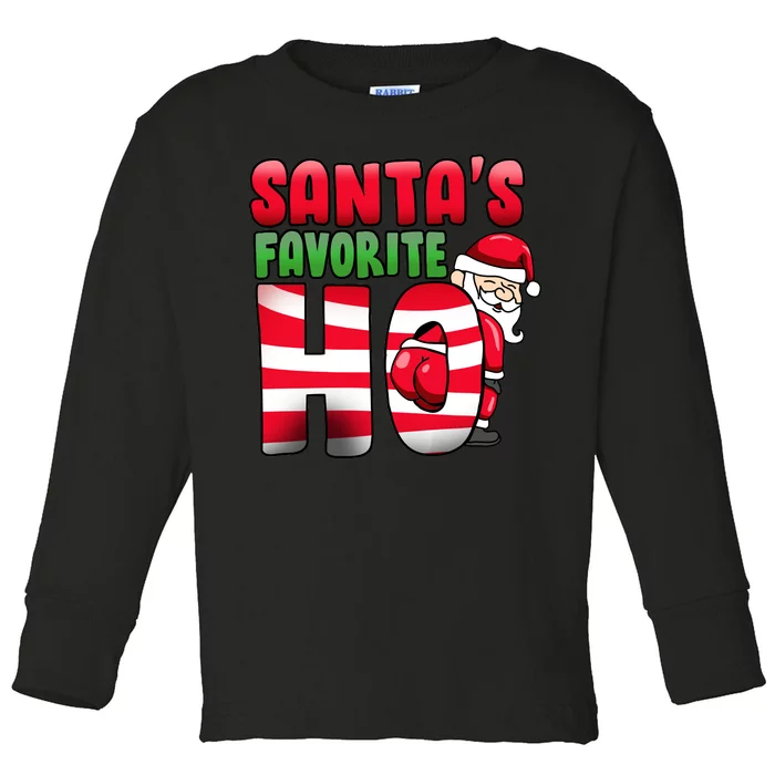 Santa's Favorite Ho Funny X-Mas Toddler Long Sleeve Shirt