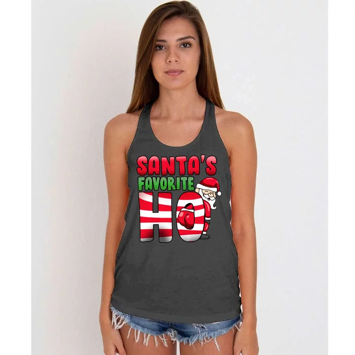 Santa's Favorite Ho Funny X-Mas Women's Knotted Racerback Tank