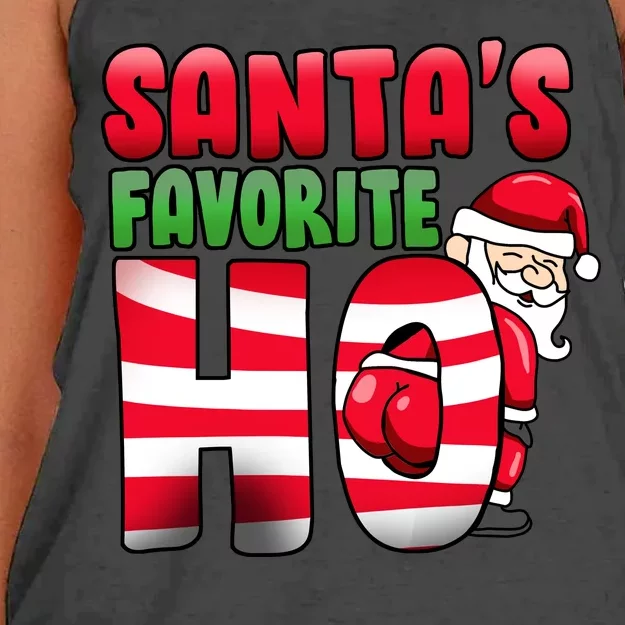 Santa's Favorite Ho Funny X-Mas Women's Knotted Racerback Tank