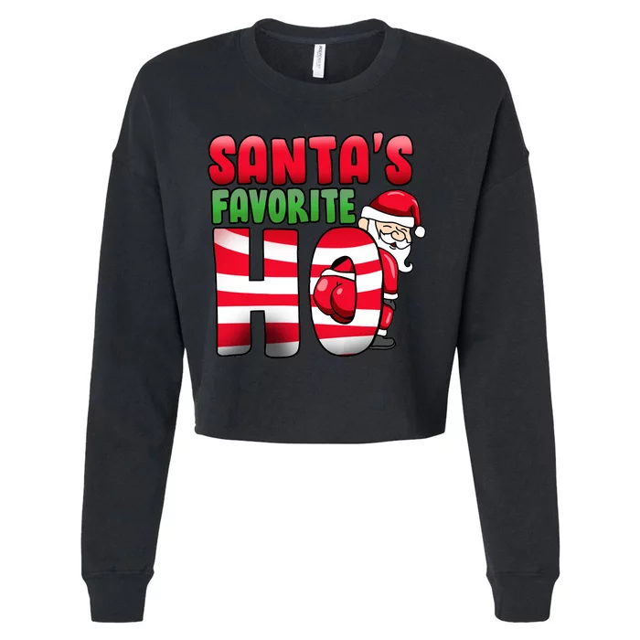 Santa's Favorite Ho Funny X-Mas Cropped Pullover Crew