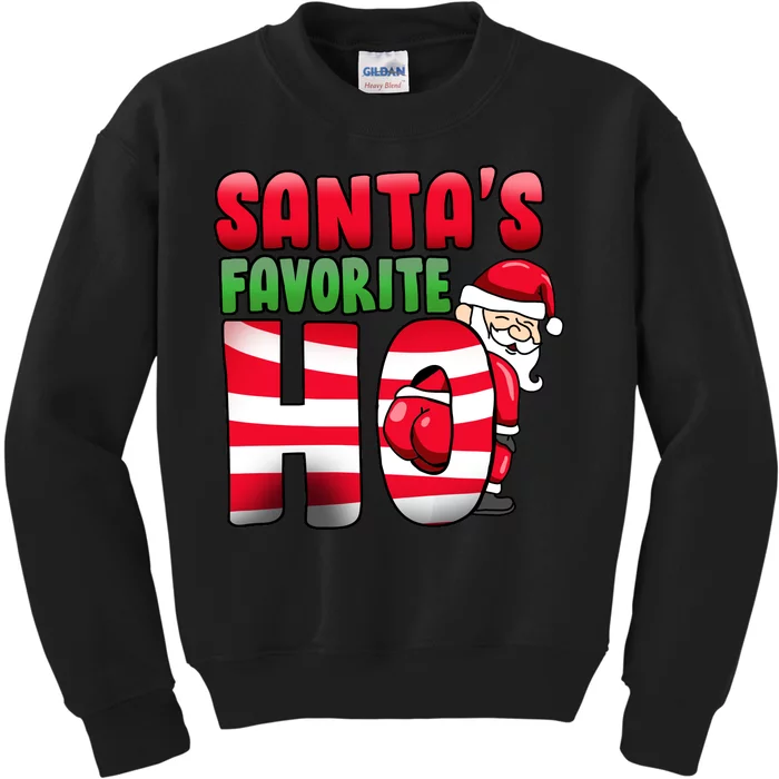 Santa's Favorite Ho Funny X-Mas Kids Sweatshirt