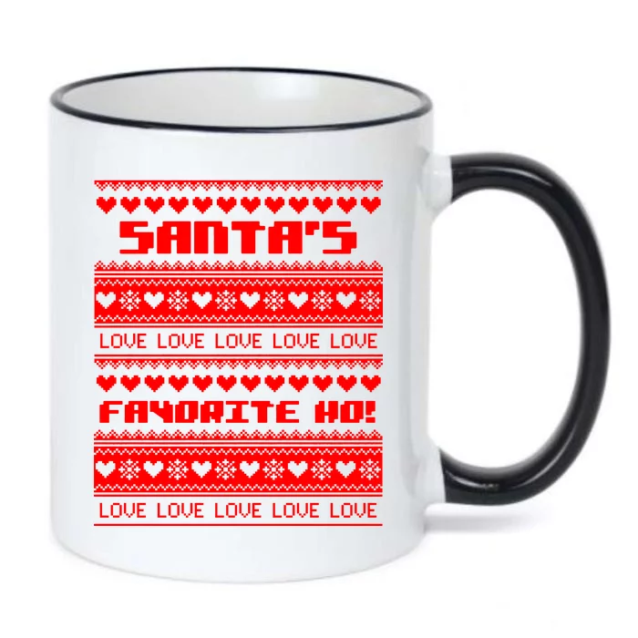 Santa's Favorite Ho Ugly Christmas Sweater Black Color Changing Mug