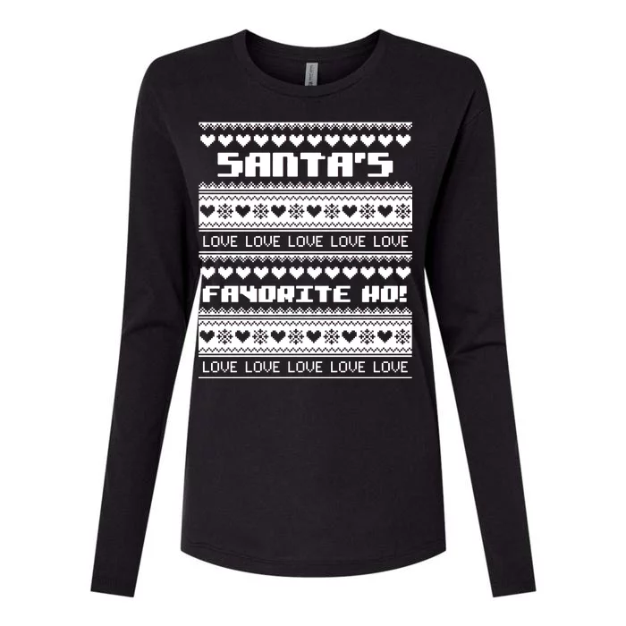 Santa's Favorite Ho Ugly Christmas Sweater Womens Cotton Relaxed Long Sleeve T-Shirt