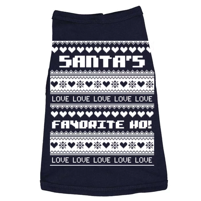 Santa's Favorite Ho Ugly Christmas Sweater Doggie Tank