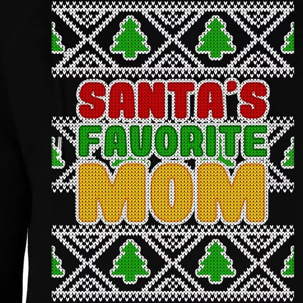 Santa's Favorite Mom Ugly Sweater Womens Funnel Neck Pullover Hood