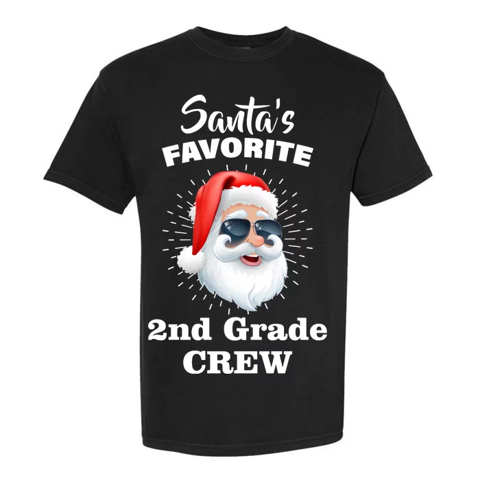 Santa's Favorite Second Grade Crew Christmas Garment-Dyed Heavyweight T-Shirt