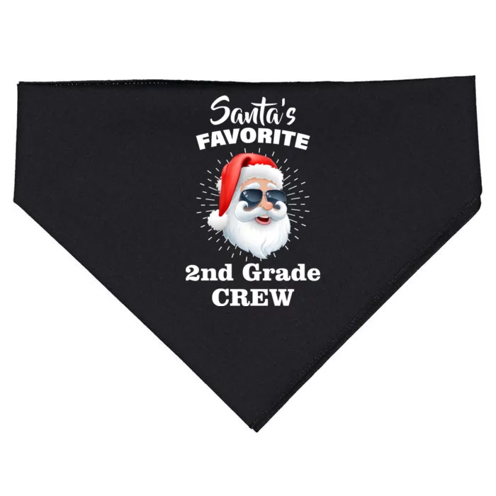 Santa's Favorite Second Grade Crew Christmas USA-Made Doggie Bandana