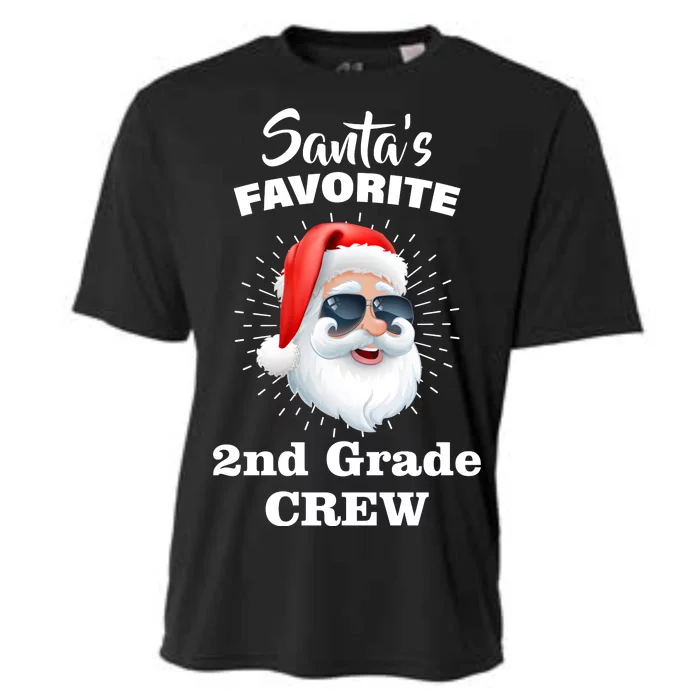 Santa's Favorite Second Grade Crew Christmas Cooling Performance Crew T-Shirt