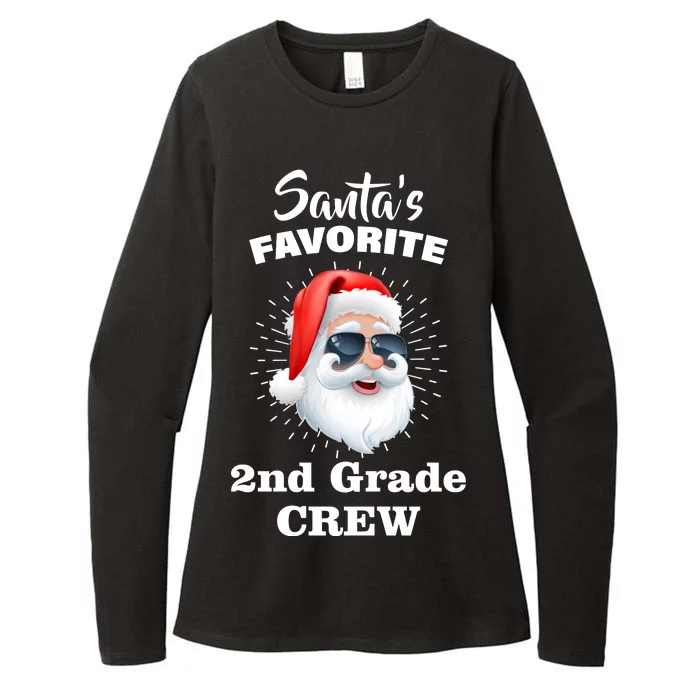 Santa's Favorite Second Grade Crew Christmas Womens CVC Long Sleeve Shirt