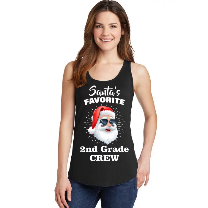 Santa's Favorite Second Grade Crew Christmas Ladies Essential Tank