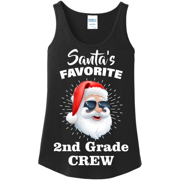 Santa's Favorite Second Grade Crew Christmas Ladies Essential Tank