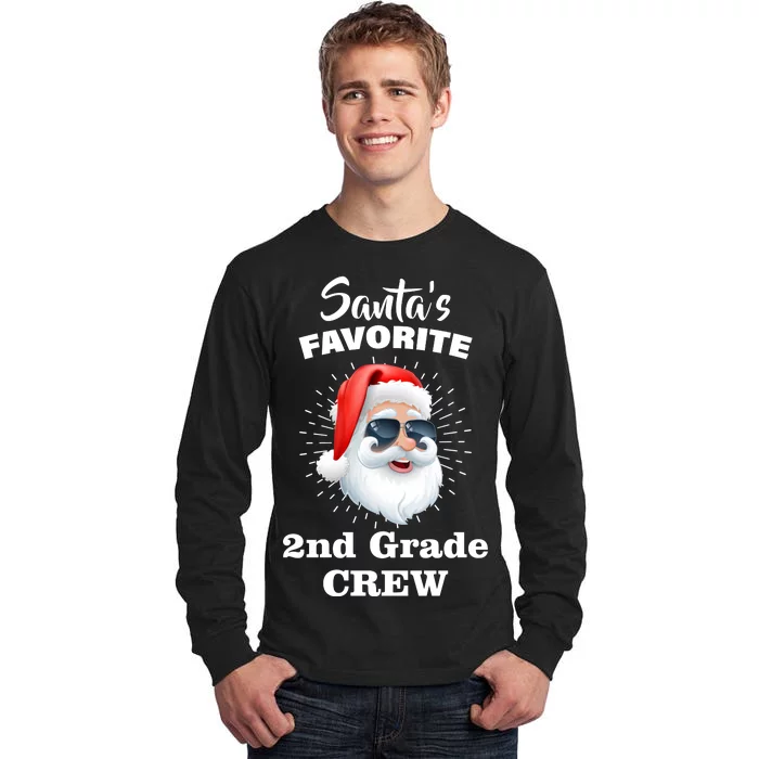 Santa's Favorite Second Grade Crew Christmas Tall Long Sleeve T-Shirt