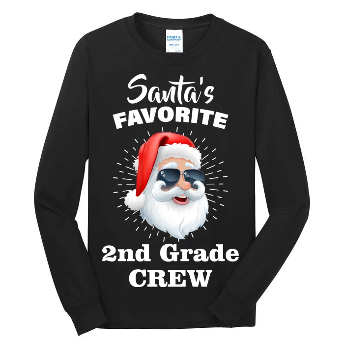 Santa's Favorite Second Grade Crew Christmas Tall Long Sleeve T-Shirt