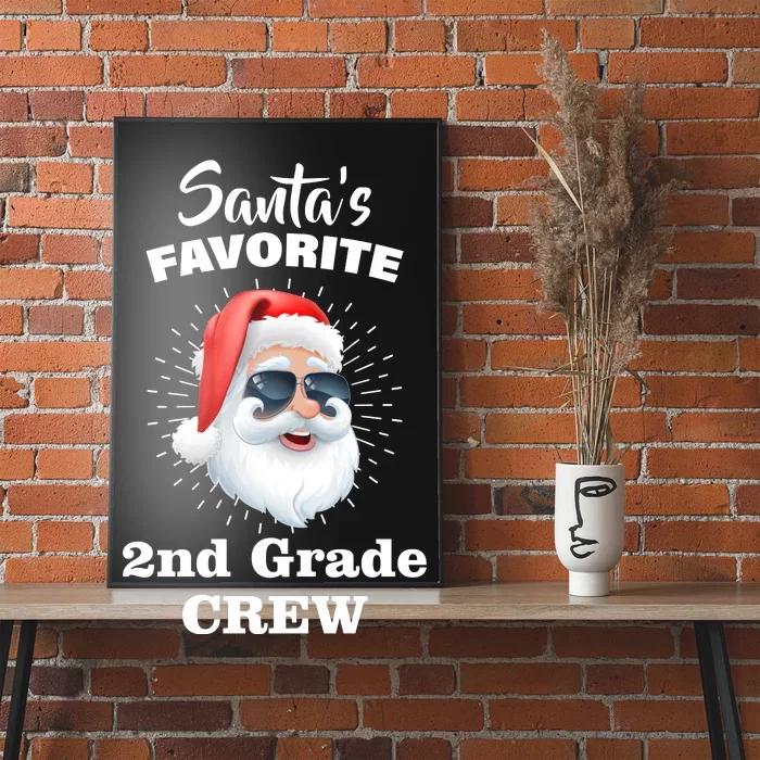 Santa's Favorite Second Grade Crew Christmas Poster