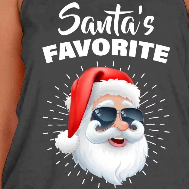 Santa's Favorite Second Grade Crew Christmas Women's Knotted Racerback Tank