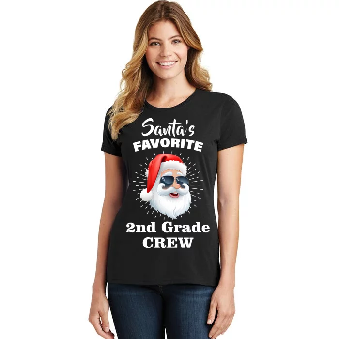 Santa's Favorite Second Grade Crew Christmas Women's T-Shirt