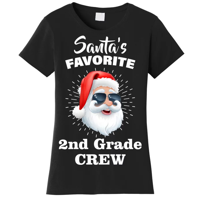 Santa's Favorite Second Grade Crew Christmas Women's T-Shirt