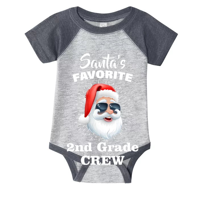 Santa's Favorite Second Grade Crew Christmas Infant Baby Jersey Bodysuit