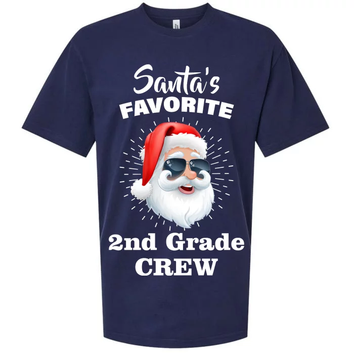 Santa's Favorite Second Grade Crew Christmas Sueded Cloud Jersey T-Shirt