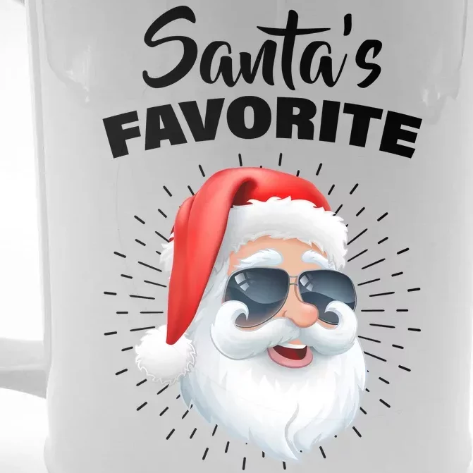 Santa's Favorite Second Grade Crew Christmas Front & Back Beer Stein