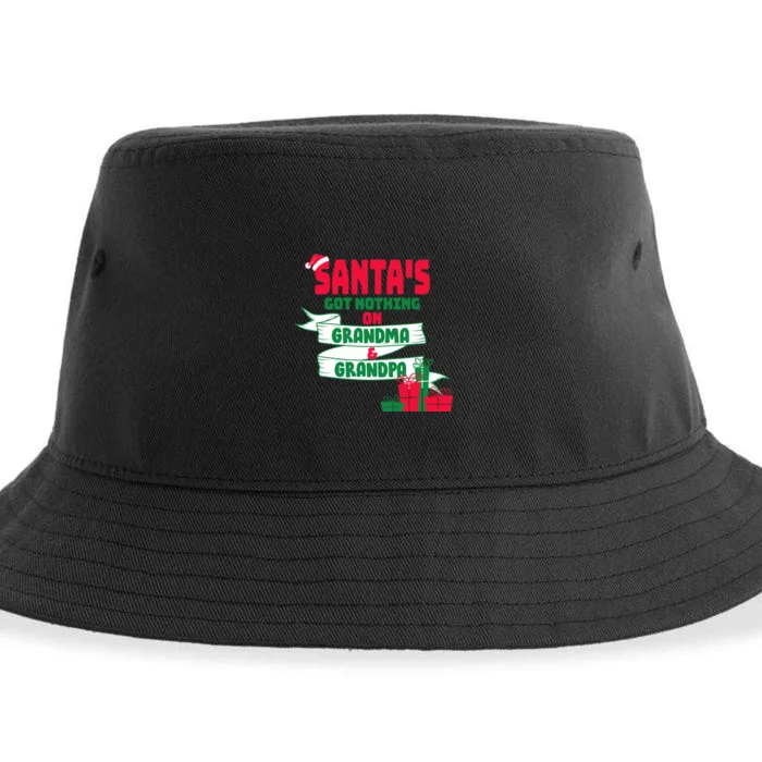 Santa's Got Nothing On Grandma And Grandpa Christmas Sustainable Bucket Hat