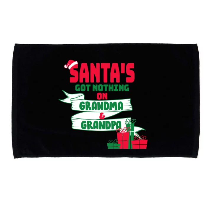 Santa's Got Nothing On Grandma And Grandpa Christmas Microfiber Hand Towel