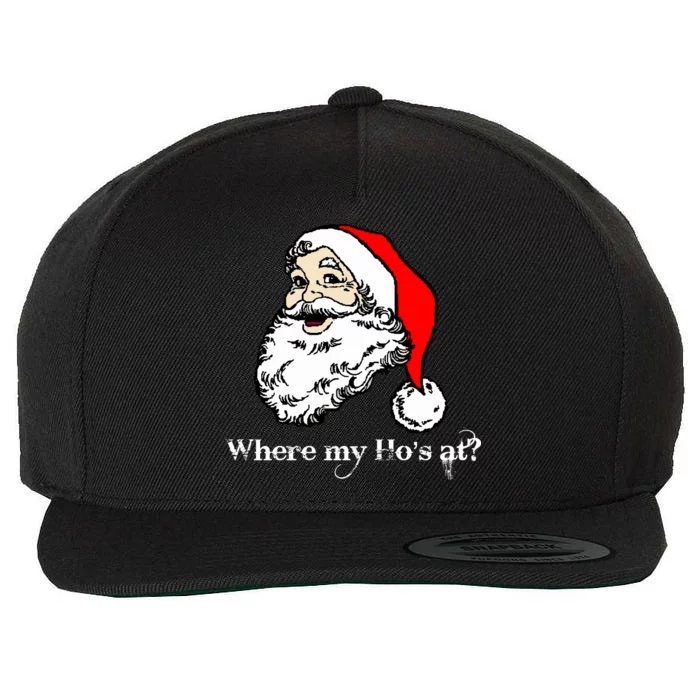 Santa's Ho Funny Christmas Wool Snapback Cap