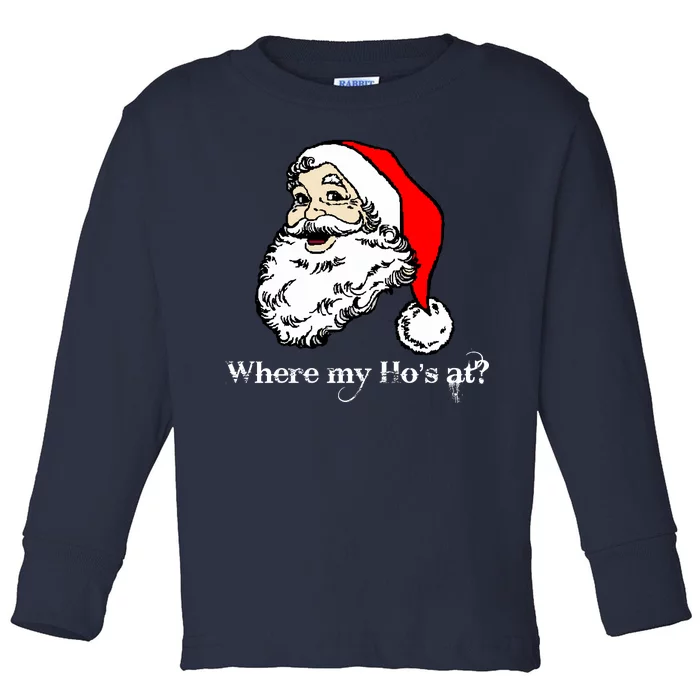 Santa's Ho Funny Christmas Toddler Long Sleeve Shirt