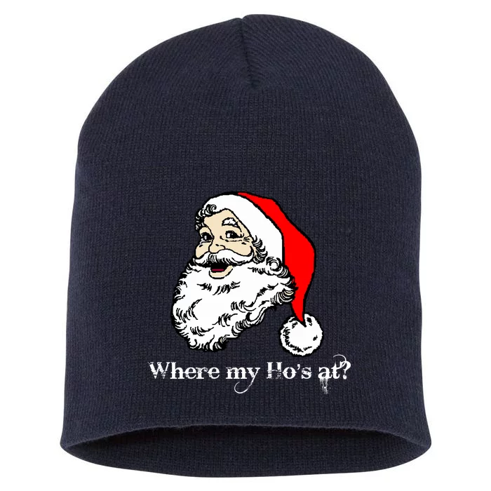 Santa's Ho Funny Christmas Short Acrylic Beanie