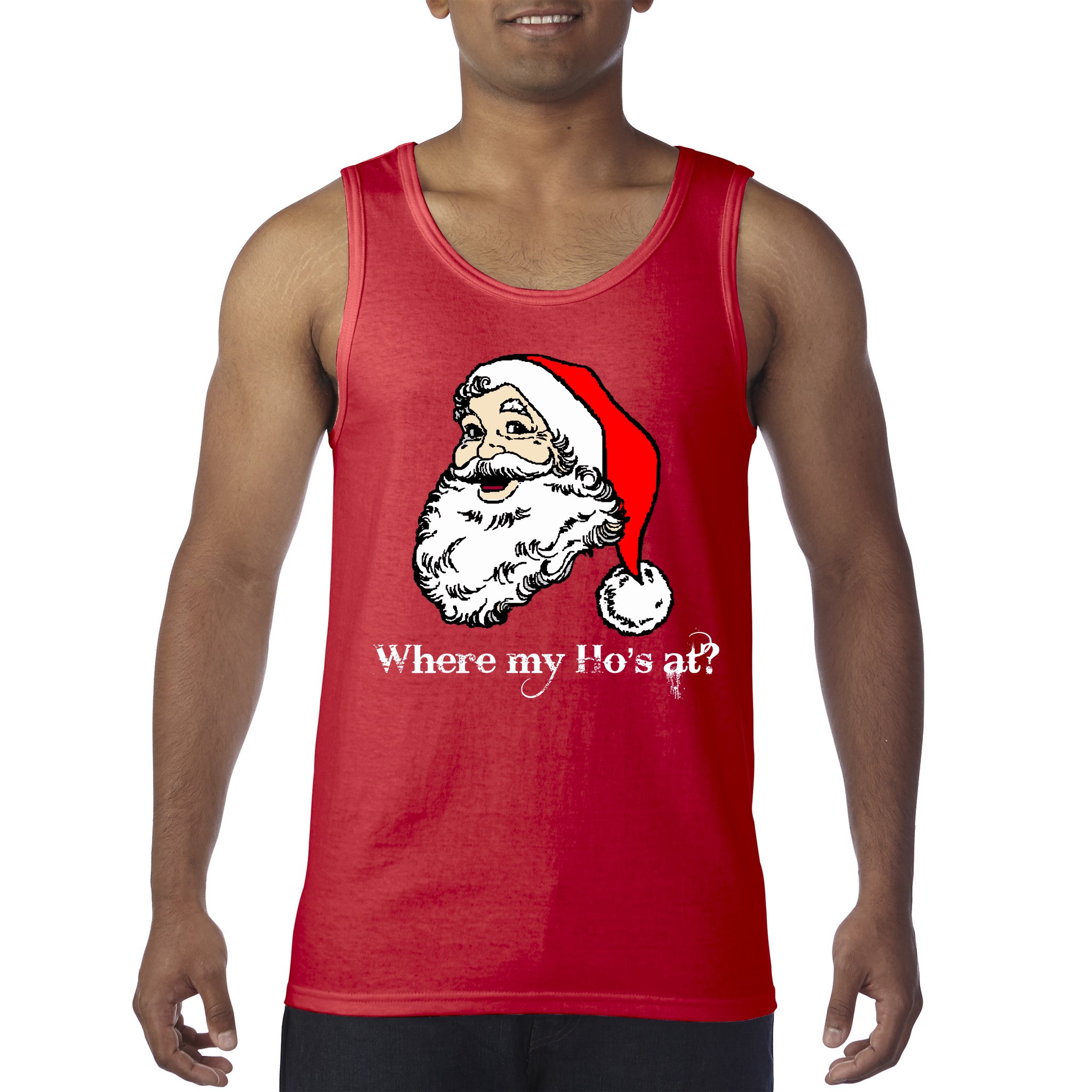 Santa Claus with Beer Tank Top Christmas in July Tank Top Funny Summer Xmas Tank Top Gift for Men Women