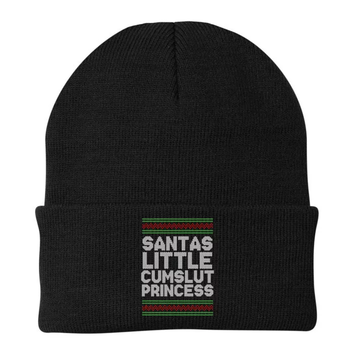 Santas Little Cumslut Princess Xmas Ugly Sweater Knit Cap Winter Beanie