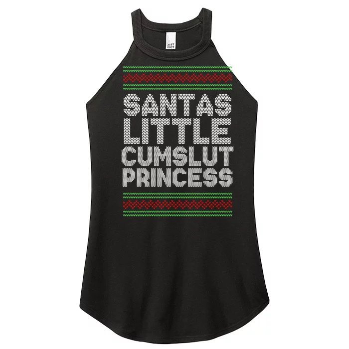 Santas Little Cumslut Princess Xmas Ugly Sweater Women’s Perfect Tri Rocker Tank