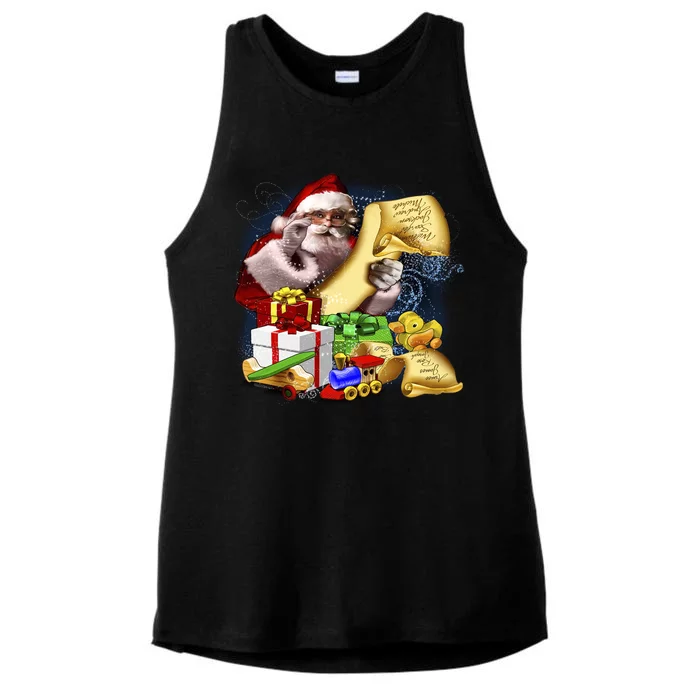 Santa's Making a List Ladies Tri-Blend Wicking Tank