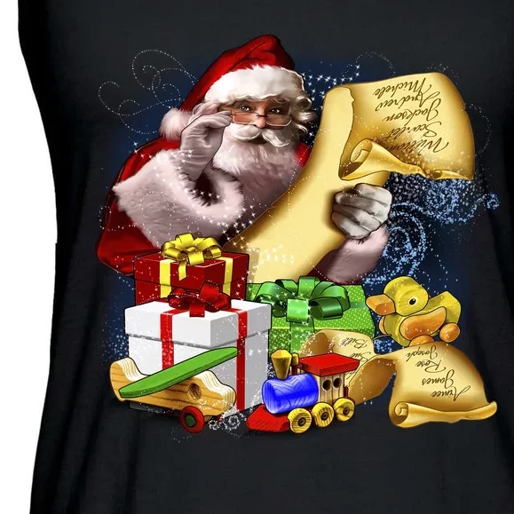 Santa's Making a List Ladies Essential Flowy Tank