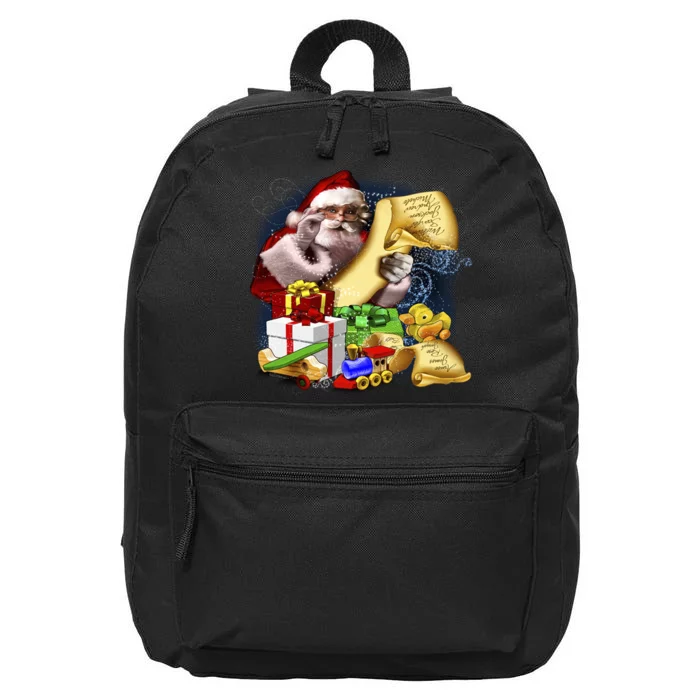 Santa's Making a List 16 in Basic Backpack