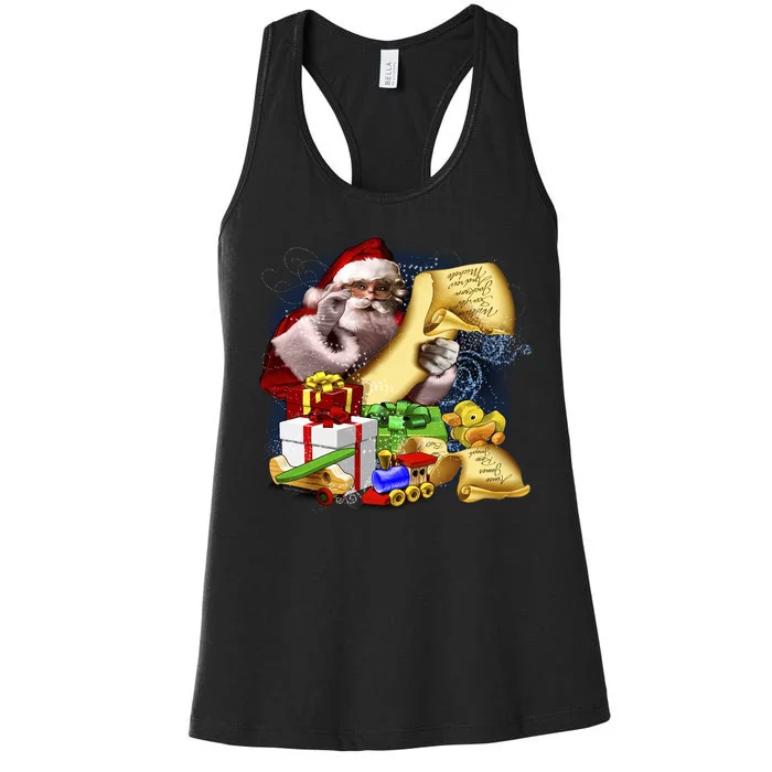 Santa's Making a List Women's Racerback Tank