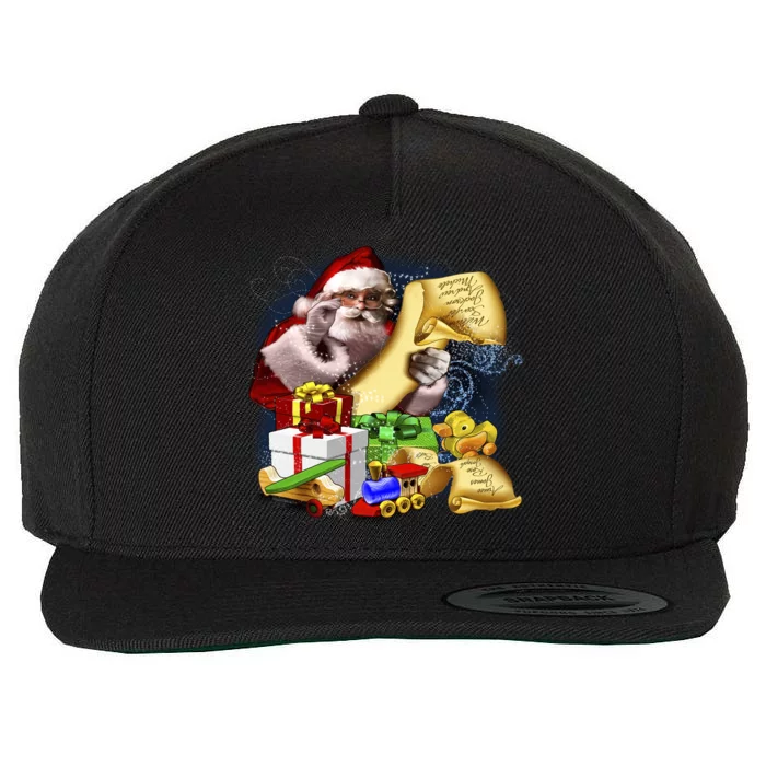 Santa's Making a List Wool Snapback Cap