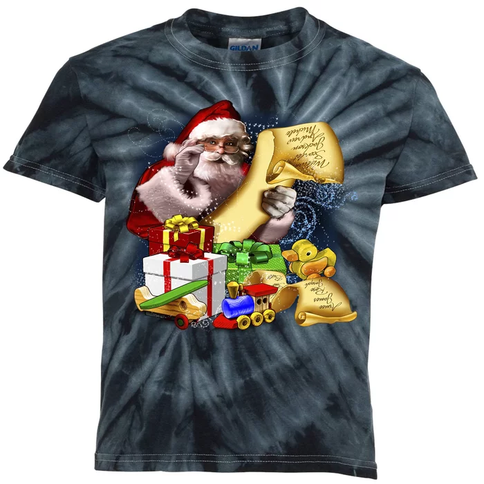 Santa's Making a List Kids Tie-Dye T-Shirt