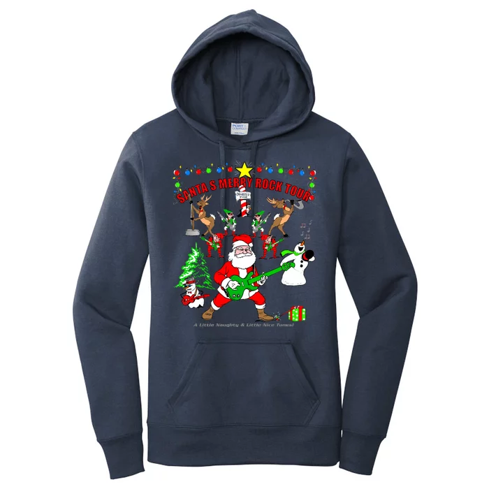 Santa's Merry Christmas Rock Tour Women's Pullover Hoodie