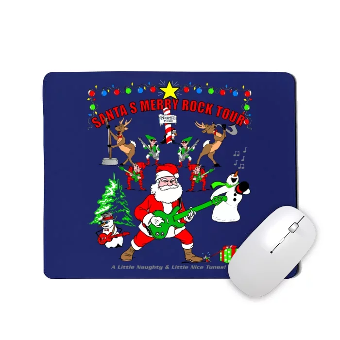 Santa's Merry Christmas Rock Tour Mousepad