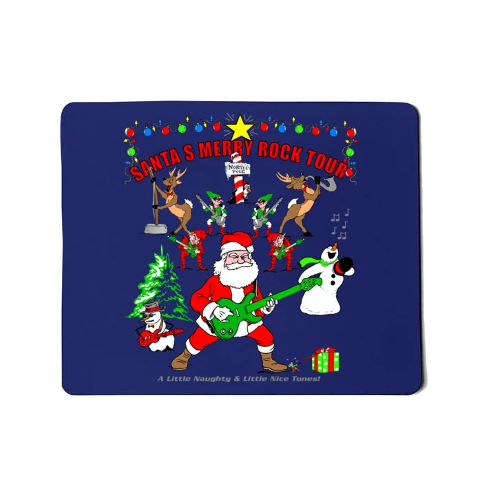 Santa's Merry Christmas Rock Tour Mousepad