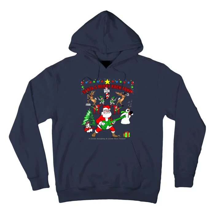 Santa's Merry Christmas Rock Tour Tall Hoodie